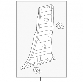 Lexus RX350 RX450h 16-22 black lower left center pillar trim