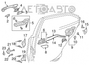 Toyota Camry v70 18-24 rear left door handle mechanism