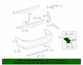 Rear bumper lip right Toyota Prius 20 04-09 scratch structure