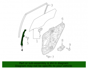 Rear left door glass guide for Hyundai Tucson 22-25