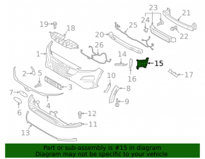 Right front bumper air duct for Hyundai Kona 19-21 EV