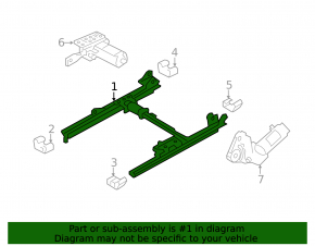 Right passenger seat runner for Audi A4 B8 13-16 without frame