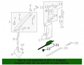 Door sill trim inner left Audi A3 8V 15-20 4d, 5d, black