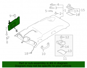 Left visor Subaru Forester 19- SK gray, without hook