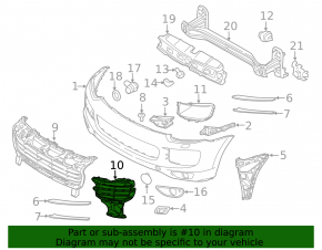 Front bumper grille left Porsche Cayenne 958 15-17 rest, black