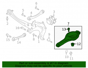 Lower control arm under spring rear left Lincoln MKC 15-19