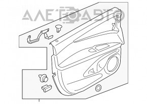 Door trim card front right Lincoln MKX 16- leather, beige, brown armrest, wood insert