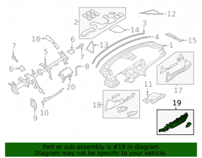 Mazda 6 18-21 black center lower dashboard trim, scratches