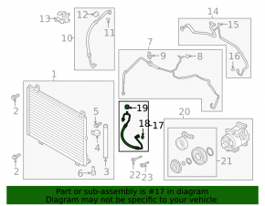 Mazda CX-9 16-21 air conditioning condenser-compressor pipe