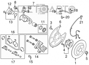 Rear right hub Mazda CX-9 16- AWD