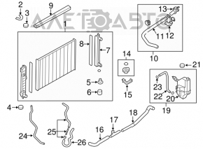 Upper cooling hose for Nissan Murano z51 09-14
