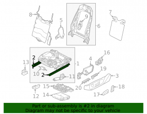 Left driver's seat runner for Audi A6 C8 19-24 without frame