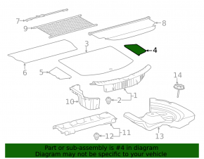 Side trim trunk floor right Toyota Rav4 13-18