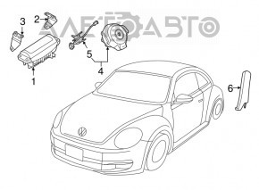 Airbag passenger in the dashboard VW Beetle 12