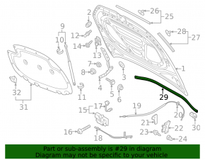 Windscreen wiper grille seal central VW Golf 15-21