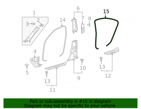 Door seal rear right Lexus LS460 LS600h 07-12