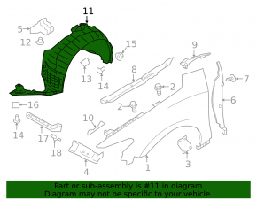 Front left fender liner Nissan Maxima A36 16- TYC