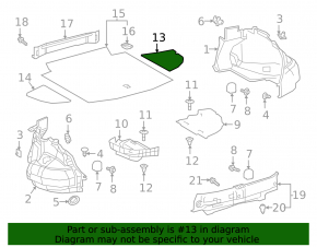 Trunk floor right ES250 ES300h ES350 19-26