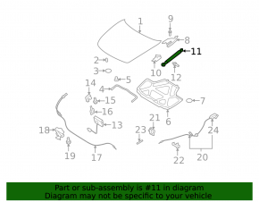 Hood shock absorber left Infiniti G25 G35 G37 4d 06-14