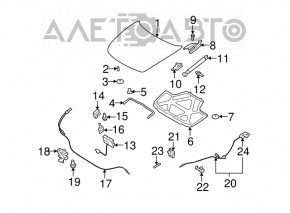 Hood shock absorber left Infiniti G25 G35 G37 4d 06-14