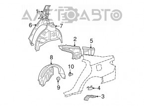 Rear left fender liner Lexus ES350 07-12