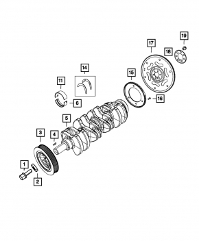 Crankshaft Chrysler 200 15-15 2.4 without start/stop