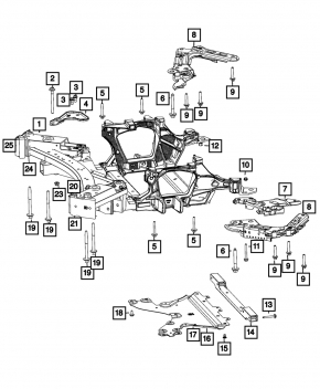 Left steering rack bracket for Jeep Grand Cherokee WL 21-25