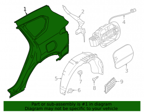 Quarter wing rear right Hyundai Santa FE 19-23