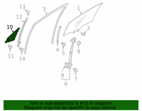 Door glass triangle front right Honda Clarity 18-21 usa