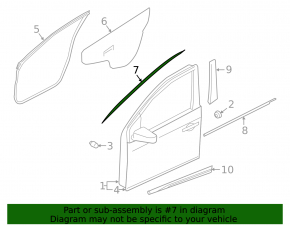 Upper door molding, front right, Nissan Kicks 18-24