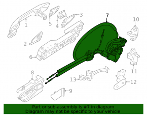 Rear left door lock Nissan Murano 25-26