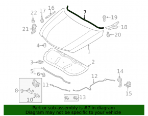 Rear hood seal Hyundai Sonata 11-15