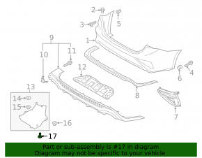 Rear bumper guard right Kia Forte 19-21