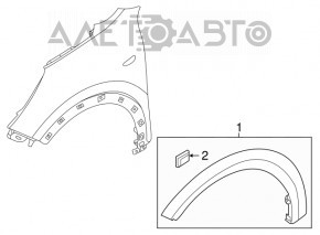 Front right fender arch trim for Kia Niro 17-22, structure, crack in mount