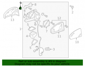 Blind spot indicator for left side mirror Audi A4 B9 17-25