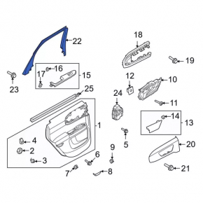 Door frame inner rear left Ford Bronco Sport 21-25