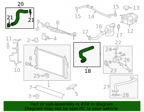 Upper cooling pipe Chevrolet Malibu 13-15 2.5
