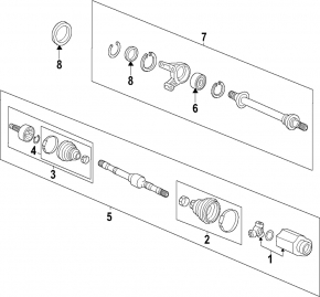 Intermediate shaft Honda CRV 23- 1.5T with bracket
