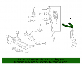 Upper control arm, front right, Lexus GS300 GS350 GS430 GS450h 06-11 rwd