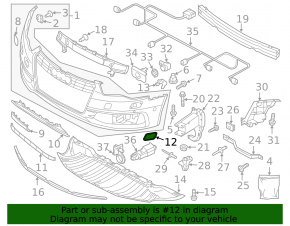 Front bumper headlight washer plug left Audi A6 C7 12-15 s-line pkg