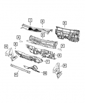 Wiper pan metal Jeep Compass 11-16
