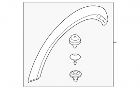 Rear left wing arch trim Mini Cooper F56 3d 14- black