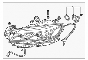 Left front headlight for VW Passat 20-22 LED with seal