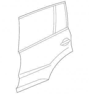 Rear right door assembly for VW Tiguan 12-18, graphite LD7P, painted, scratches on the trim