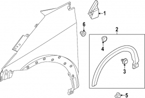 Nissan Ariya 23-25 front left fender triangle with black molding