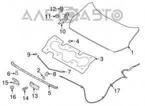 Hood seal right Nissan Leaf 18-