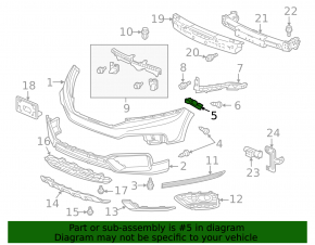 Left front bumper mount for Honda Crosstour 2013-15