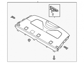 Rear shelf Hyundai Elantra 21-23 black without speakers