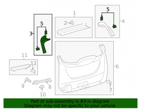 Trunk door trim right Ford Escape MK3 13-19 gray