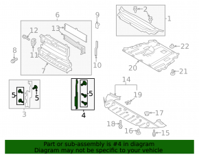 Left radiator deflector Ford Fusion mk5 13-16 1.6T, hybrid, under radar